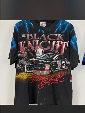 Vintage The Black Knight Dale Earnhardt AOP Single Stitch Rare T Shirt Large